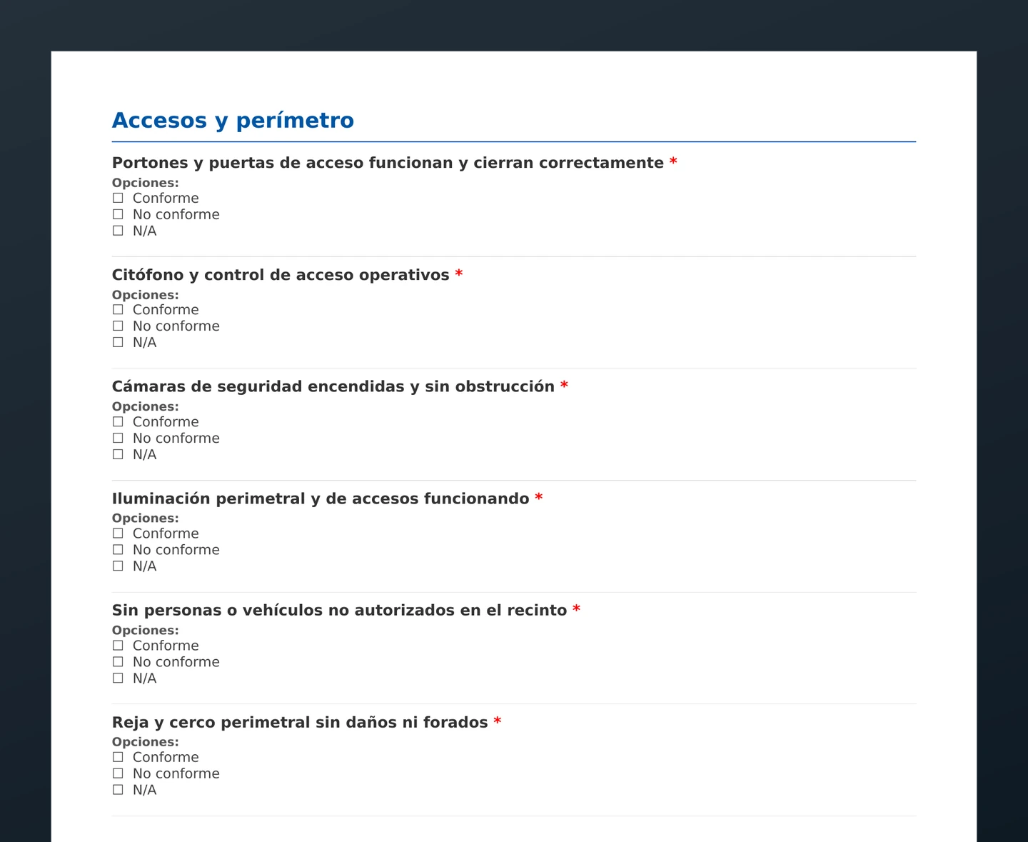Checklist de recorrido de edificio · vista previa del PDF gratuito descargable