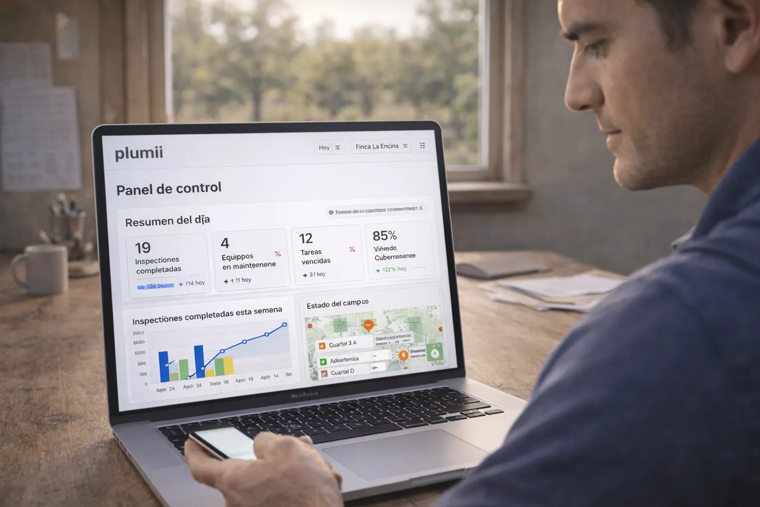 Dashboards y reportes agrícolas en tiempo real